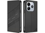 Custodia Per Xiaomi Redmi Note 14 5G / Poco M7 Pro 5G, Custodia A Portafoglio In Finto Cuoio Con Slot Per Schede E Funzione Stand Schwarz