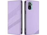Custodia Per Xiaomi Redmi Note 10S/Note 10 4G, Custodia A Portafoglio In Finto Cuoio Con Slot Per Schede E Funzione Stand Violett