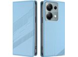 Custodia Per Xiaomi Redmi Note 13 Pro 4G/Poco M6 Pro 4G, Custodia A Portafoglio In Finto Cuoio Con Slot Per Schede E Funzione Stand Hellblau