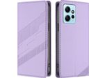 Custodia Per Xiaomi Redmi Note 12 4G, Custodia Portafoglio In Finto Cuoio Con Slot Per Schede E Funzione Stand Violett