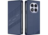 Custodia Per Xiaomi Redmi Note 14 Pro 5G/Note 14 Pro+ 5G/Poco X7, Custodia A Portafoglio In Finto Cuoio Con Slot Per Schede E Funzione Stand Blau