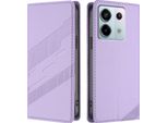 Custodia Per Xiaomi Redmi Note 13 Pro 5G/Poco X6, Custodia A Portafoglio In Finto Cuoio Con Slot Per Schede E Funzione Stand Violett