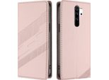 Custodia Per Xiaomi Redmi Note 8 Pro, Custodia Portafoglio In Finto Cuoio Con Slot Per Schede E Funzione Stand Rosa