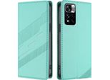 Custodia Per Xiaomi Redmi Note 11 Pro+ 5G, Custodia A Portafoglio In Finto Cuoio Con Slot Per Schede E Funzione Stand TüRkis