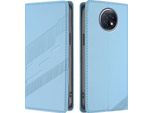Custodia Per Xiaomi Redmi Note 9T, Custodia Portafoglio In Finto Cuoio Con Slot Per Schede E Funzione Stand Hellblau