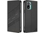 Custodia Per Xiaomi Redmi Note 10S/Note 10 4G, Custodia A Portafoglio In Finto Cuoio Con Slot Per Schede E Funzione Stand Schwarz