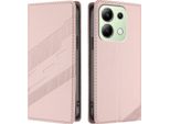 Custodia Per Xiaomi Redmi Note 13 4G, Custodia Portafoglio In Finto Cuoio Con Slot Per Schede E Funzione Stand Rosa