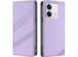 Custodia Per Xiaomi Redmi Note 13 5G, Custodia Portafoglio In Finto Cuoio Con Slot Per Schede E Funzione Stand Violett