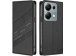 Custodia Per Xiaomi Redmi Note 13 Pro 4G/Poco M6 Pro 4G, Custodia A Portafoglio In Finto Cuoio Con Slot Per Schede E Funzione Stand Schwarz