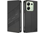 Custodia Per Xiaomi Redmi Note 13 4G, Custodia A Portafoglio In Finto Cuoio Con Slot Per Schede E Funzione Stand Schwarz