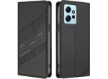 Custodia Per Xiaomi Redmi Note 12 4G, Custodia A Portafoglio In Finto Cuoio Con Slot Per Schede E Funzione Stand Schwarz