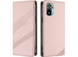 Custodia Per Xiaomi Redmi Note 10S/Note 10 4G, Custodia A Portafoglio In Finto Cuoio Con Slot Per Schede E Funzione Stand Rosa