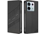 Custodia Per Xiaomi Redmi Note 13 Pro 5G/Poco X6, Custodia A Portafoglio In Finto Cuoio Con Slot Per Schede E Funzione Stand Schwarz