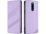 Custodia Per Xiaomi Redmi 8/Redmi 8A, Custodia A Portafoglio In Finto Cuoio Con Slot Per Schede E Funzione Stand Violett