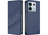 Custodia Per Xiaomi Redmi Note 13 Pro 5G/Poco X6, Custodia A Portafoglio In Finto Cuoio Con Slot Per Schede E Funzione Stand Blau