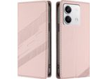 Custodia Per Xiaomi Redmi Note 13 5G, Custodia Portafoglio In Finto Cuoio Con Slot Per Schede E Funzione Stand Rosa
