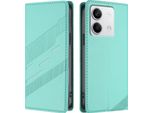 Custodia Per Xiaomi Redmi Note 13 5G, Custodia A Portafoglio In Finto Cuoio Con Slot Per Schede E Funzione Stand TüRkis