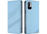 Custodia Per Xiaomi Redmi Note 10 5G/Poco M3 Pro, Custodia A Portafoglio In Finto Cuoio Con Slot Per Schede E Funzione Stand Hellblau