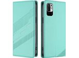 Custodia Per Xiaomi Redmi Note 10 5G/Poco M3 Pro, Custodia A Portafoglio In Finto Cuoio Con Slot Per Carte E Funzione Stand TüRkis