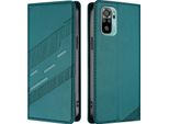 Custodia Per Xiaomi Redmi Note 10S/Note 10 4G, Custodia A Portafoglio In Finto Cuoio Con Slot Per Carte E Funzione Stand GrüN