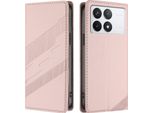 Custodia Per Xiaomi Redmi K70 Ultra, Custodia Portafoglio In Finto Cuoio Con Slot Per Schede E Funzione Stand Rosa