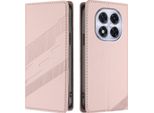 Custodia Per Xiaomi Redmi Note 14 Pro 5G/Note 14 Pro+ 5G/Poco X7, Custodia Portafoglio In Finto Cuoio Con Slot Per Schede E Funzione Stand Rosa