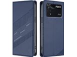 Custodia Per Xiaomi Poco M4 Pro 4G, Custodia A Portafoglio In Finto Cuoio Con Slot Per Schede E Funzione Stand Blau