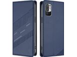 Custodia Per Xiaomi Redmi 10, Custodia A Portafoglio In Finto Cuoio Con Slot Per Schede E Funzione Stand Blau