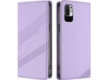 Custodia Per Xiaomi Redmi Note 10 5G/Poco M3 Pro, Custodia A Portafoglio In Finto Cuoio Con Slot Per Schede E Funzione Stand Violett