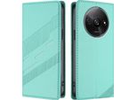 Custodia Per Xiaomi Redmi A3 / Poco C61, Custodia A Portafoglio In Finto Cuoio Con Slot Per Schede E Funzione Stand TüRkis