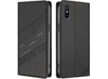 Custodia Per Xiaomi Redmi 9A, Custodia A Portafoglio In Finto Cuoio Con Slot Per Schede E Funzione Stand Schwarz