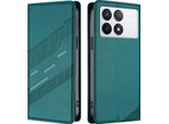 Custodia Per Xiaomi Redmi K70 / K70 Pro, Custodia A Portafoglio In Finto Cuoio Con Slot Per Carte E Funzione Stand GrüN