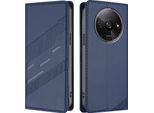 Custodia Per Xiaomi Redmi A3 / Poco C61, Custodia A Portafoglio In Finto Cuoio Con Slot Per Schede E Funzione Stand Blau
