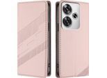 Custodia Per Xiaomi Poco F6, Custodia Portafoglio In Finto Cuoio Con Slot Per Schede E Funzione Stand Rosa