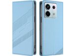 Custodia Per Xiaomi Redmi Note 13 Pro 5G/Poco X6, Custodia A Portafoglio In Finto Cuoio Con Slot Per Schede E Funzione Stand Hellblau