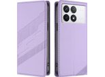 Custodia Per Xiaomi Redmi K70 Ultra, Custodia A Portafoglio In Finto Cuoio Con Slot Per Schede E Funzione Stand Violett