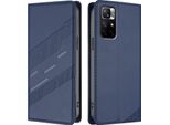 Custodia Per Xiaomi Poco M4 Pro 5G, Custodia A Portafoglio In Finto Cuoio Con Slot Per Schede E Funzione Stand Blau
