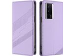 Custodia Per Xiaomi Redmi K60/K60 Pro/Poco F5 Pro, Custodia A Portafoglio In Finto Cuoio Con Slot Per Schede E Funzione Stand Violett