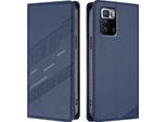 Custodia Per Xiaomi Poco X3 Gt, Custodia A Portafoglio In Finto Cuoio Con Slot Per Carte E Funzione Stand Blau