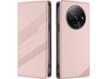 Custodia Per Xiaomi Redmi A3 / Poco C61, Custodia A Portafoglio In Finto Cuoio Con Slot Per Schede E Funzione Stand Rosa
