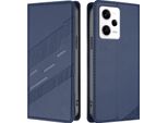 Custodia Per Xiaomi Poco X5 Pro, Custodia A Portafoglio In Finto Cuoio Con Slot Per Carte E Funzione Stand Blau