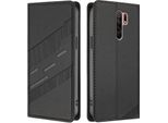 Custodia Per Xiaomi Redmi 9, Custodia A Portafoglio In Finto Cuoio Con Slot Per Schede E Funzione Stand Schwarz