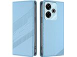 Custodia Per Xiaomi Redmi 13/Redmi 13 5G/Poco M6 4G/Poco M6 Plus, Custodia A Portafoglio In Finto Cuoio Con Slot Per Schede E Funzione Stand Hellblau