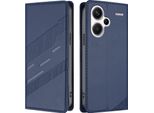 Custodia Per Xiaomi Redmi Note 13 Pro+ 5G, Custodia A Portafoglio In Finto Cuoio Con Slot Per Schede E Funzione Stand Blau