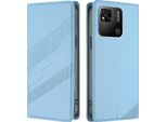 Custodia Per Xiaomi Redmi 10A/Redmi 9C, Custodia A Portafoglio In Finto Cuoio Con Slot Per Schede E Funzione Stand Hellblau