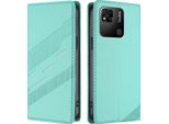 Custodia Per Xiaomi Redmi 10A/Redmi 9C, Custodia A Portafoglio In Finto Cuoio Con Slot Per Carte E Funzione Stand TüRkis