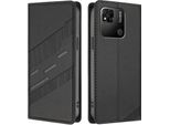Custodia Per Xiaomi Redmi 10A/Redmi 9C, Custodia A Portafoglio In Finto Cuoio Con Slot Per Schede E Funzione Stand Schwarz