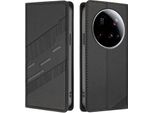 Custodia Per Xiaomi 15 Ultra, Custodia A Portafoglio In Finto Cuoio Con Slot Per Schede E Funzione Stand Schwarz