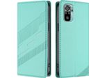 Custodia Per Xiaomi Redmi Note 10S/Note 10 4G, Custodia A Portafoglio In Finto Cuoio Con Slot Per Carte E Funzione Stand TüRkis