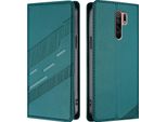 Custodia Per Xiaomi Redmi 9, Custodia A Portafoglio In Finto Cuoio Con Slot Per Carte E Funzione Stand GrüN